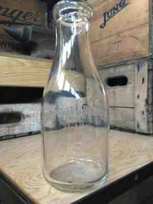 Early Vintage Quart Milk Bottle Fairmont Creamery Company Ohio Wisconsin U. S. A