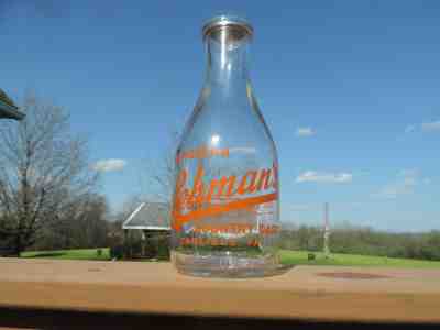 1 quart Lehmans milk bottle Carlisle Pa