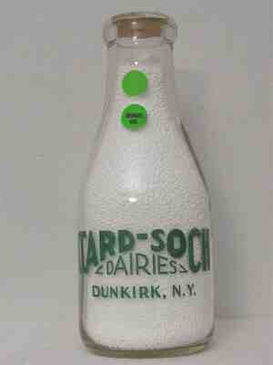 TRPQ Milk Bottle Card-Sock Dairies Dairy Dunkirk & Fredonia NY CHAUTAUQUA COUNTY