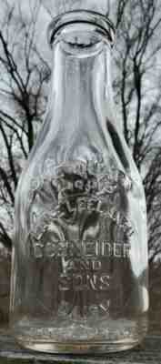 Schneider & Sons Lake Leelanau Michigan MI 1 qt one quart milk bottle 1 ON EBAY