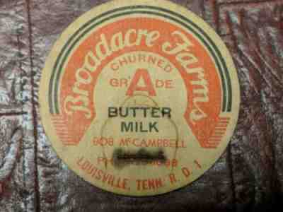 Broadacre Farms Butter Milk Bottle Cap Louisville Tennessee