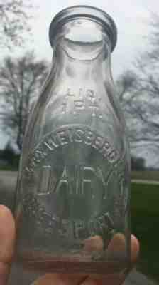 RARE McKeesport PA Pennsylvania MAX WEISBERGER DAIRY Pint Milk Bottle Duquesne