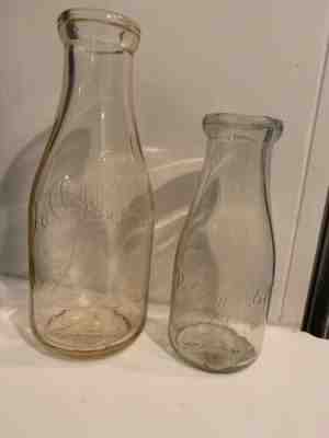 Valley Bell Dairy Co inc, Quart and Pint Milk Bottles Charleston W. VA