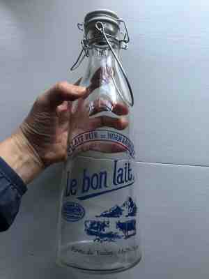 Le Bon Lait Normandie Large Milk Bottle Swing Top Wire Bail Porcelain Cap 