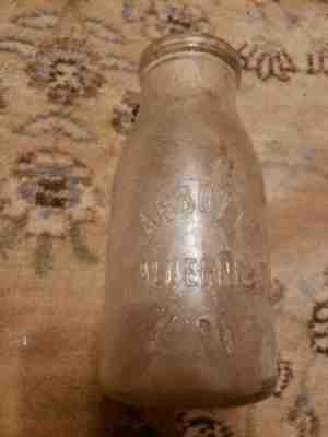 Vintage Abbotts Dairies Dairy- Half Pint Milk Bottle Common Sense Potsdam NY