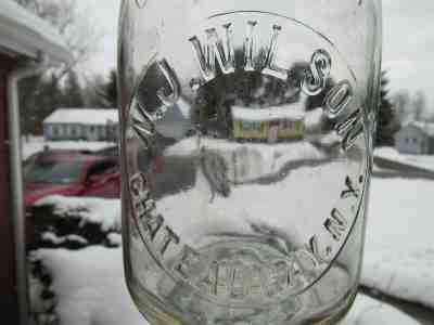 TREQ Milk Bottle N J Wilson Dairy Farm Chateaugay NY FRANKLIN COUNTY 1928 V RARE