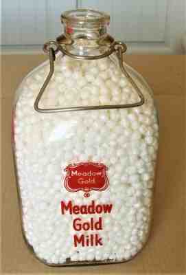 MEADOW GOLD One Gallon Milk Bottle with Metal Handle
