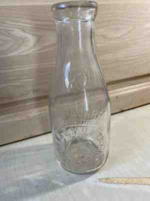 K & S Milk Co. Beaver Meadows, PA. Clear 1 Quart Milk Bottle