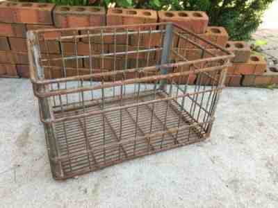 Vintage Metal Milk Crate Lawson's Dairy Ohio Lawsons Lawson Wire Carrier