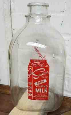 Vintage 1952 1 Gallon Red ACL Superior Milk Bottle Rock Hill, S.C.