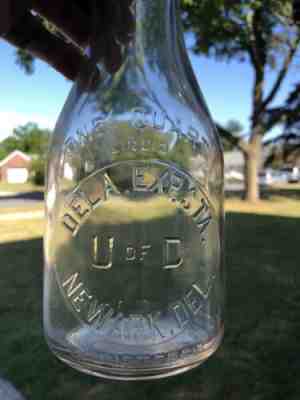 University of Delaware Experiment Station - Georgetown De Quart Milk Bottle