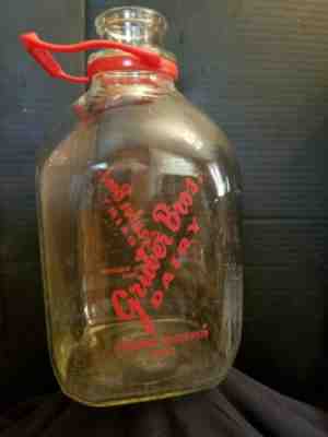 Vintage Gruber Brothers Dairy Gallon Milk Bottle 