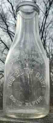 Buth Dairy Grand Rapids Michigan MI 1 qt one quart milk bottle ONLY ONE ON EBAY!