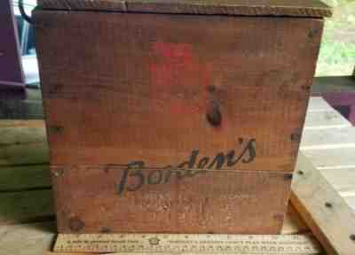 Borden's Milk Crate Golden Crest  Mfd. By Industrial Home For Blind Brooklyn NY