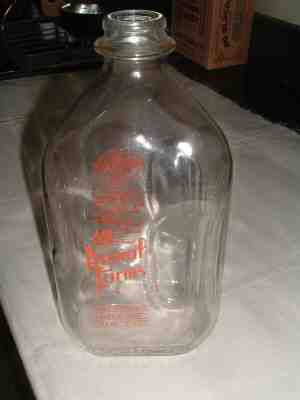 RARE 1/2 Gallon Pyro Mount Ararat Farms Port Deposit MD Maryland Milk Bottle 