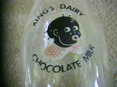 Half Pint Milk Black Girl Face King's Dairy Pyro Hanover PA York Co Fired On