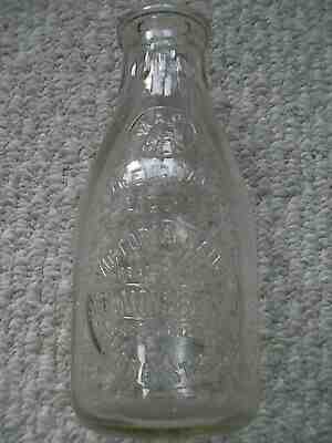 1921 Salmonsen&Son Victoria Dairy Quart Milk Bottle Farm  Worcester Mass MA