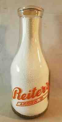 TRPQ Milk Bottle Reiter's Dairy Akron Ohio Summit County NO Reserve