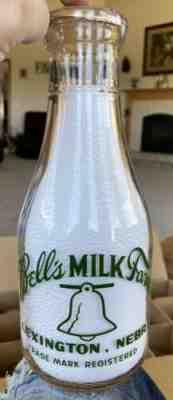 Rare ! Bells Milk Farm Lexington Nebraska Milk Bottle M