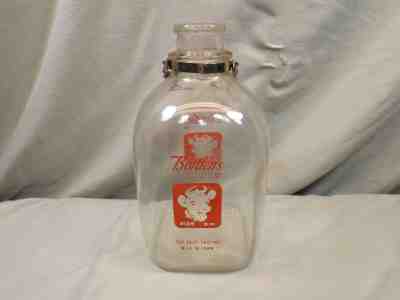 BORDEN'S 1 GALLON MILK BOTTLE WITH ELSIE & METAL HANDLE