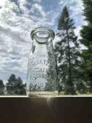 Half Pint Milk Bottle Smeltzer Dairy BENZIE ELBERTA FRANKFORT MICHIGAN MICH MI