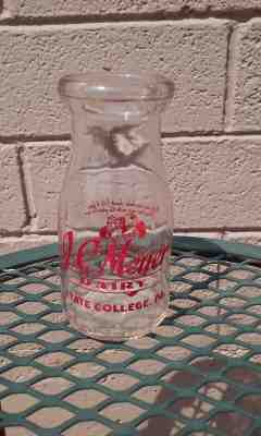 ADVERTISING MEYER DAIRY STATE COLLEGE PA PENN GLASS MILK BOTTLE ONE ...