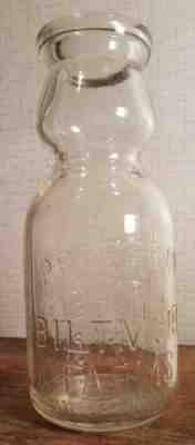 Pint milk bottle, cream top, Biltmore Farms, Asheville, NC, patent 1935