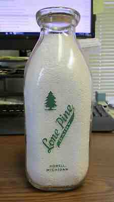 Howell, Mich. Lone Pine Dairy SPQ Milk Bottle MICHIGAN MI  Nice One!