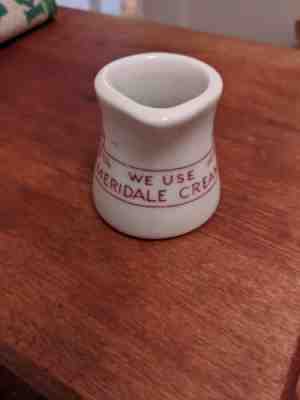 Meridale NY Dairies Vintage china hotel CREAMER DELAWARE COUNTY Hotel milk dairy