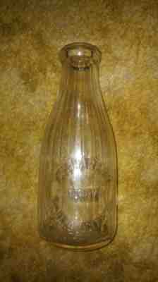 Vintage Mahanoy City PA Milk Bottle Quart F.P. Harley dairy Schuylkill county 