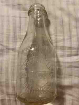 Springdale Dairies Spartanburg, SC South Carolina Quart Embossed Milk Bottle