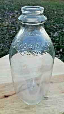 RARE Vintage Haverstraw NY Brookside Farms Milk Bottle Dairy Embossed Quart