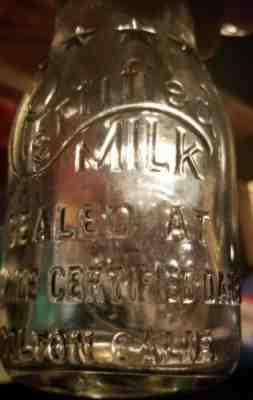 Western Milk Brookside Dairy Colton, California Half Pint Tin Top Fancy w/ Stars