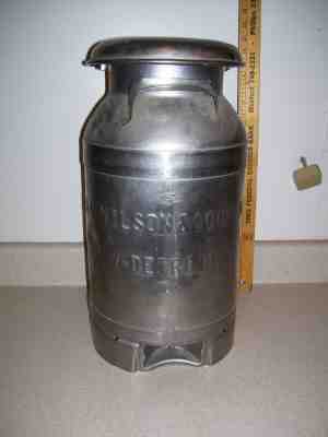 Rare Antique Large Milk Can With Spigot - Wilson & Son's Dairy Detroit MI 1881 