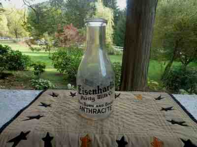 VINTAGE 1948 EISENHART'S SHAMOKIN PA DAIRY MILK BOTTLE WAR BONDS & ANTHRACITE