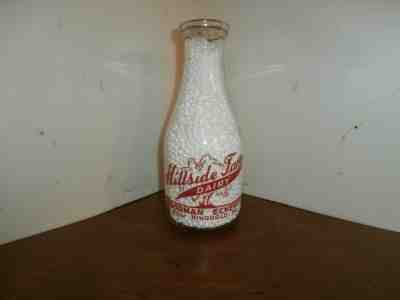 Hillside Farm Dairy Quart milk bottle Norman Eckert, New Ringold, Pa