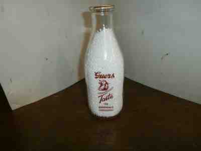 Guers Dairy quart milk bottle, Pottsville, Pa, Tumbling run, Tamaqua, Cressona