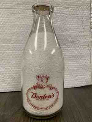 Half Gallon Borden’s Dairy Milk Bottle With Elsie 