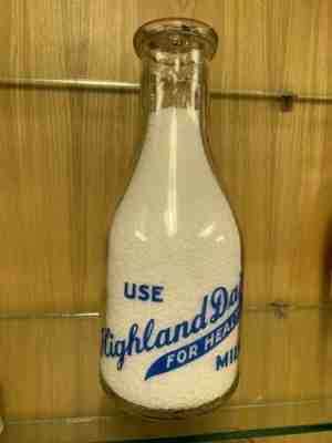 TRPQ Quart Nursery Rhyme Milk Bottle Highland Dairy 