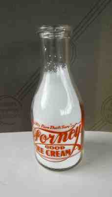 Rare  Quart  Forney's  Dairy Good Ice Cream Milk Bottle  Pa. 1914