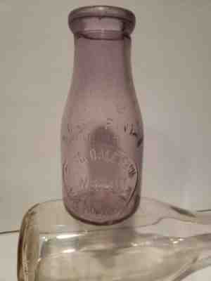 Spring Dale Farm - A. Woolley - One Pint Milk Bottle - Matawan, NJ - Purple!
