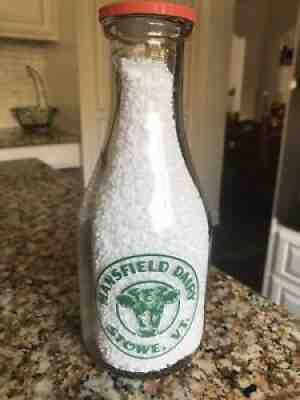 TRPQ Mansfield Dairy Stowe, VT VERMONT Milk Bottle COW MOUNTAIN Matching Cap!