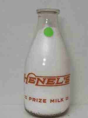 SRPQ Milk Bottle Henel Henel's Dairy Farm Buffalo NY KENMORE NY AREA MICROSCOPE