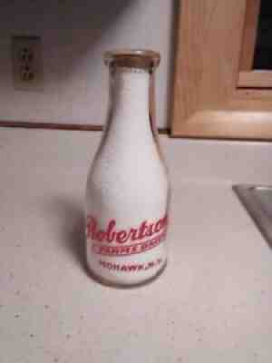 TRPQ ROBERTSON DAIRY MOHAWK NY-SCARCE MOHAWK VALLEY BOTTLE-NICE