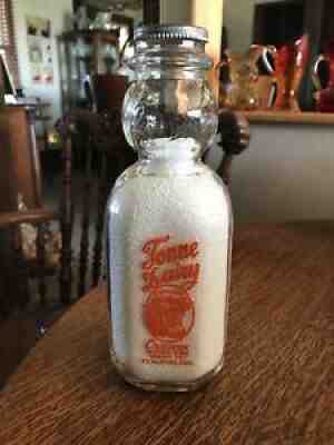 Tonne Dairy Ft. Wayne Ind Indiana Milk Bottle Qt Sq. CT! It Whips Emb./ In Cap