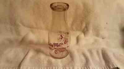 Vintage Purity Milk Co Pint Milk Bottle WALT DISNEY MICKEY MOUSE Philipsburg, Pa