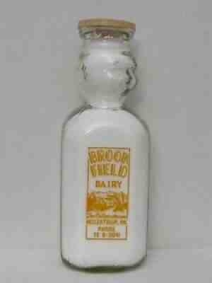 TSPQCT Milk Bottle Brook Field Dairy Hellerton PA DOUBLE BABYTOP BABY TOP VAR #3