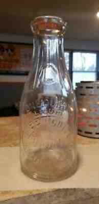 TREQ LIPPINCOTTS Dairy Farm COLUMBUS New Jersey NJ Quart Glass Milk Bottle