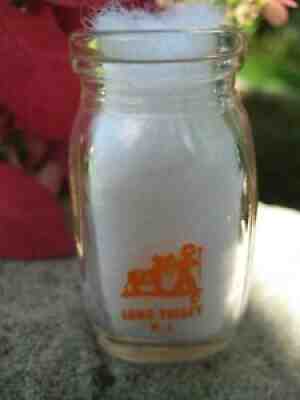 Welsh Farms Dairy creamer milk bottle Long Valley New Jersey NJ w/ Cow & Kid sq.