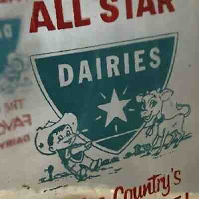 ALL STAR DAIRIES, Hopalong Roping Cow Royal Crest DAYTON, OHIO Mint FREE SHIPPIN